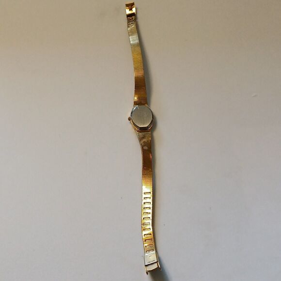 Vtg Elgin Women's Gold Dress Watch Quartz Diamond Black Dial EK230-007 READ - Picture 7 of 15